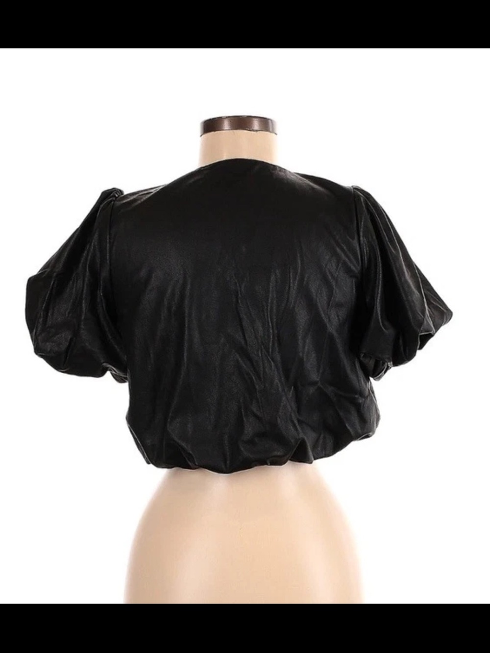 Show me your mumu Black Puff Sleeve Cropped Top